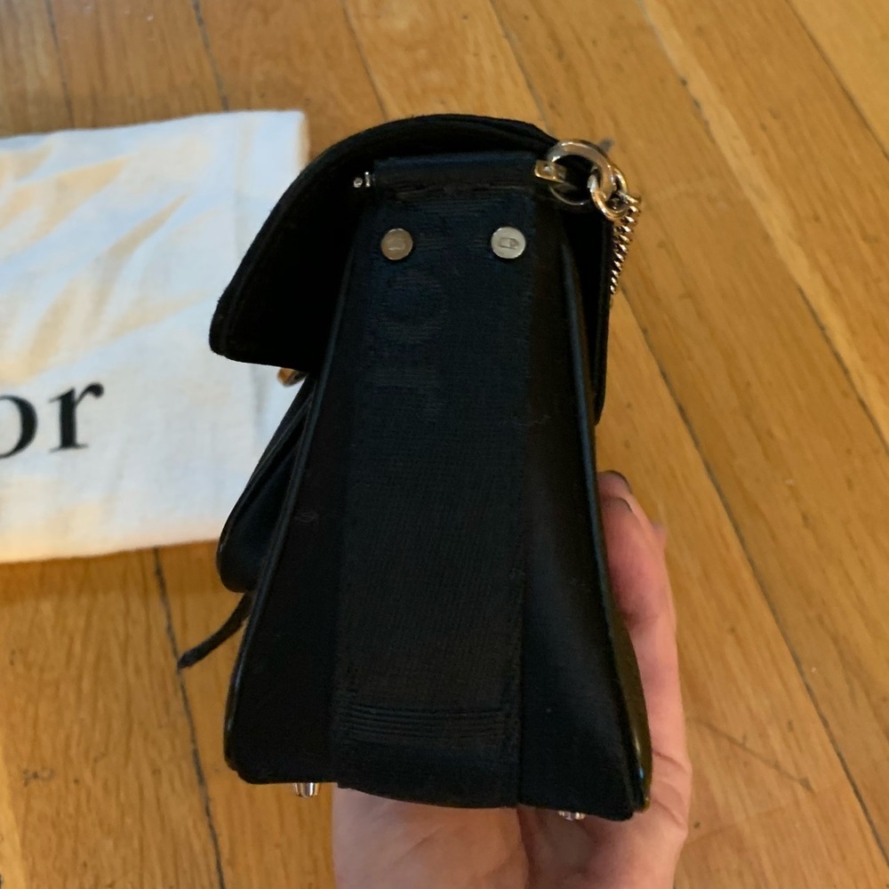Dior black satin bag crystal embellished handle - Picture 6 of 15